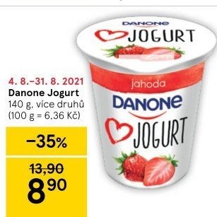 Jogurt ochucený Danone
