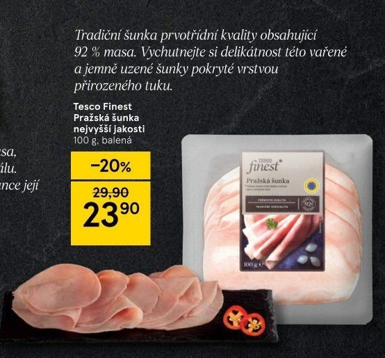 Šunka pražská nejvyšší jakosti Tesco Finest