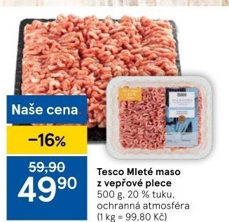 Maso mleté vepřové z plece Tesco