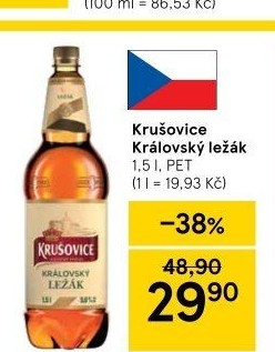 Pivo světlý ležák Královská 12° Krušovice