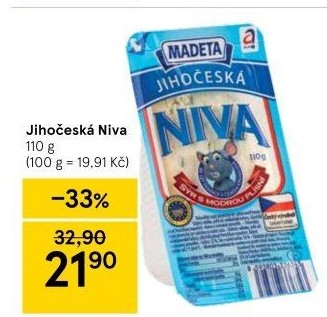 Sýr Niva Jihočeská 50% Madeta
