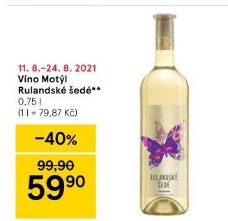Víno Rulandské šedé Motýl Víno Mikulov