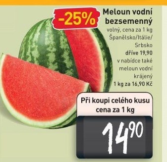 Meloun vodní bezsemenný