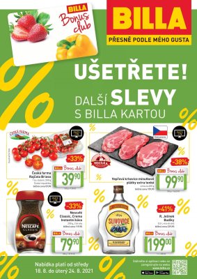 akční leták BILLA 18.8.2021-24.8.2021