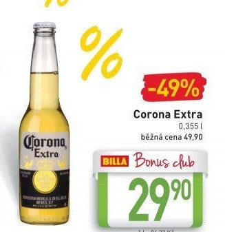 Pivo světlý ležák Corona Extra