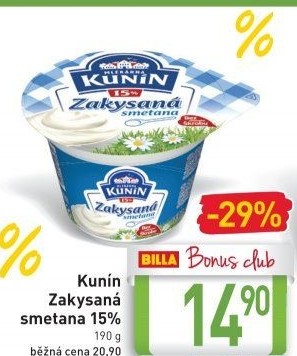 Zakysaná smetana Kunín 15%
