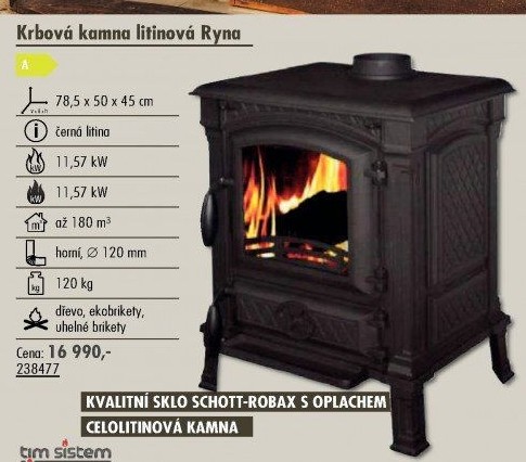 Krbová kamna Ryna Tim Sistem