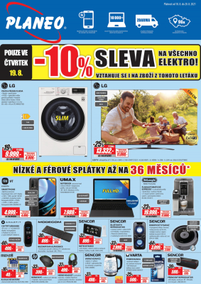 akční leták Planeo Elektro 18.8.2021-20.8.2021