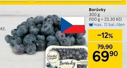 Borůvky Čerstvě utrženo
