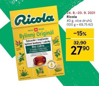 Bylinné bonbony Ricola