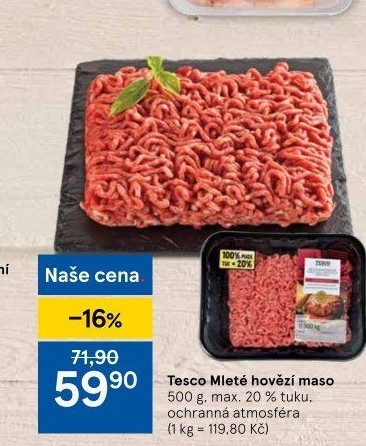 Hovězí mleté maso Tesco