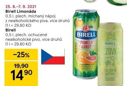 Nealkoholické pivo ochucené Birell