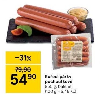 Párky kuřecí pochoutkové DZ Klatovy