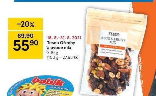 Směs sušeného ovoce a ořechů Tesco