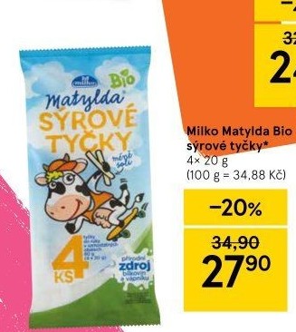 Sýrové tyčky bio Matylda Milko