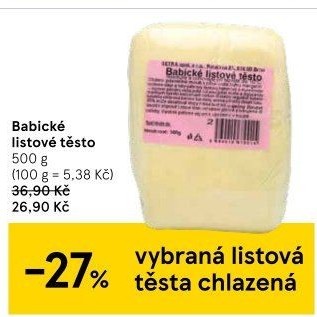 Těsto listové babické Šetra