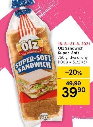 Toustový chléb Sandwich Soft Ölz