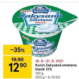 Zakysaná smetana Klasik Kunín 12%