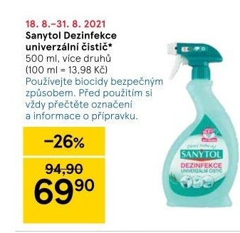 Dezinfekční univerzální čistič ve spreji Sanytol