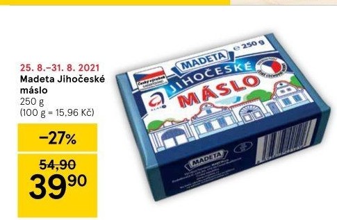 Máslo Jihočeské Madeta