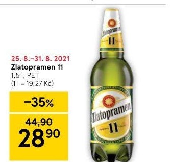 Pivo světlý ležák 11° Zlatopramen