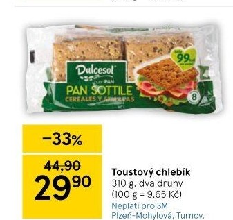 Toustový chléb Dulcesol