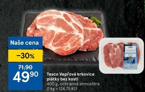 Vepřová krkovice bez kosti Tesco