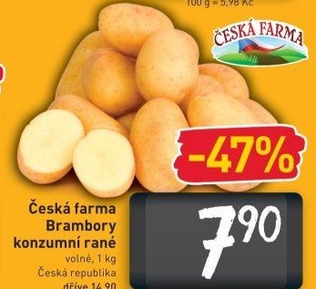 Brambory konzumní rané Česká farma