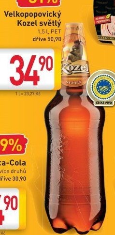Pivo světlé Velkopopovický Kozel