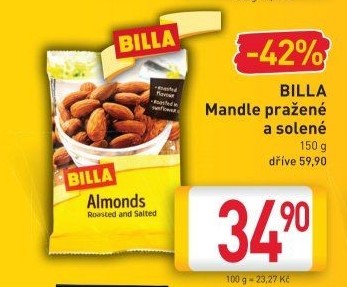 Pražené mandle Billa