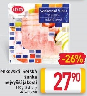 Šunka venkovská nejvyšší jakosti LE&amp