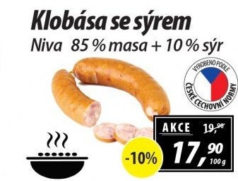 Grilovací klobása se sýrem