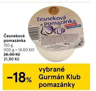 Česneková pomazánka Gurmán Klub