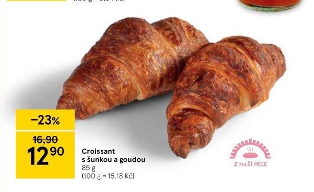 Croissant se šunkou a sýrem
