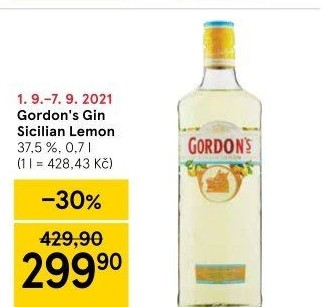 Gin Sicilan Lemon Gordon'