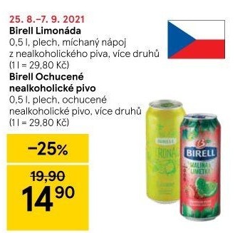 Nealkoholické pivo ochucené Birell