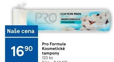 Odličovací tampony Pro Formula Tesco