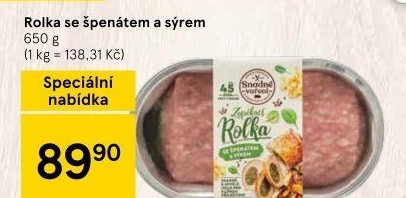 Rolka se špenátem a sýrem Snadné vaření Kostelecké uzeniny