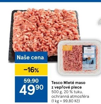 Maso mleté vepřové z plece Tesco