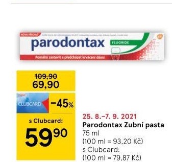 Pasty na zuby Parodontax
