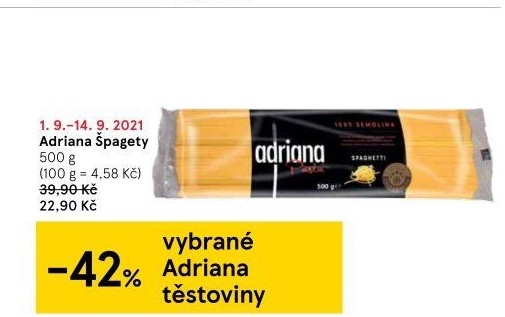 Těstoviny semolinové Adriana