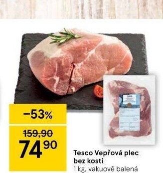 Vepřová plec bez kosti Tesco
