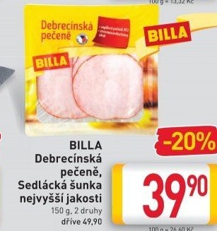 Debrecínská pečeně Billa