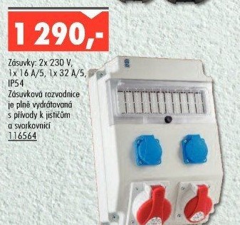 Jištěná zásuvková rozvodnice