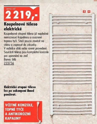 Koupelnové těleso elektrické Guvex