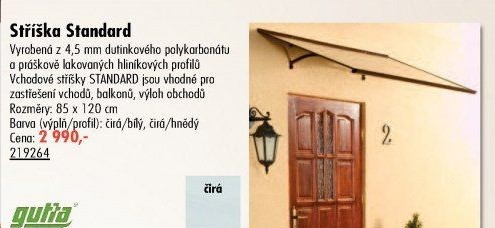 Vchodová stříška Gutta