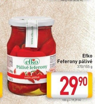 Feferony pálivé Efko
