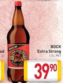 Pivo světlé výčepní extra strong Bock