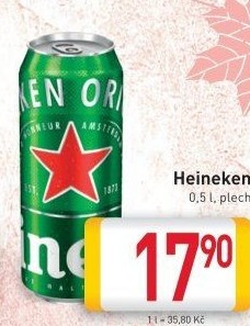 Pivo světlý ležák Heineken