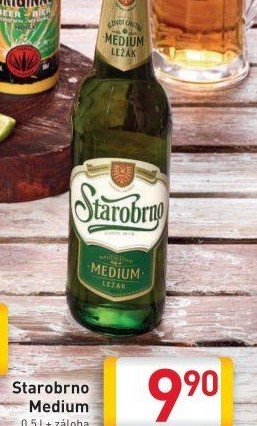 Pivo světlý ležák nepasterizovaný 11° Medium Starobrno